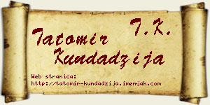 Tatomir Kundadžija vizit kartica